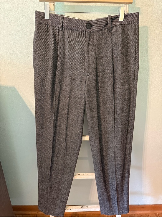 Jason Wu Pants - Grey Jason Wu Wool Herringbone Twill Tailored Trousers Size 8 Women Black Gray